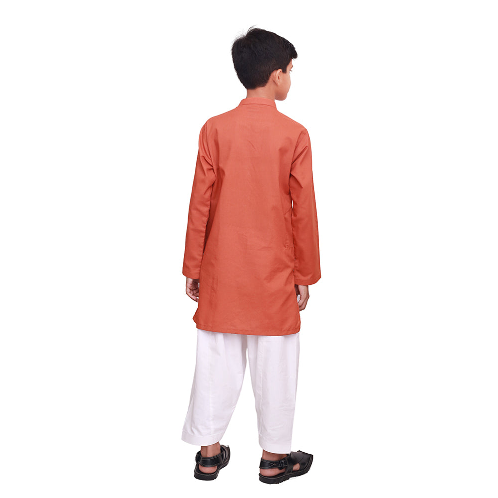 RUST  EMBROIDED KURTA SHALWAR