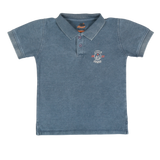 L.BLUE FADED DENIM LOOK POLO