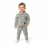 JACKET SET KNITED DENIM H.GREY