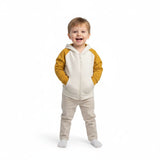 BOY'S RAGLAN ZIPPER HOODIE "OFF WHITE"