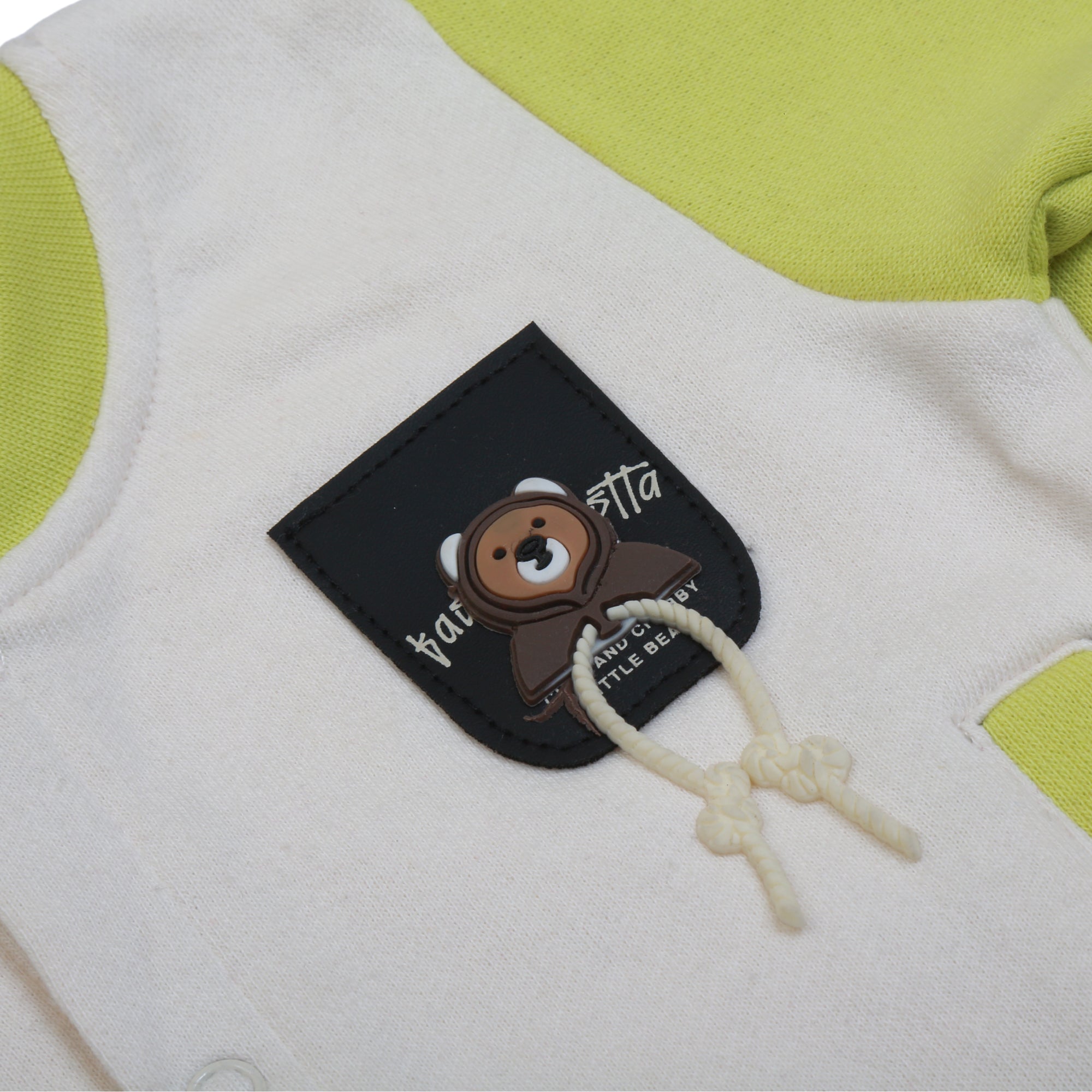 Bear Face hooded 3-pc set (Apple-green)