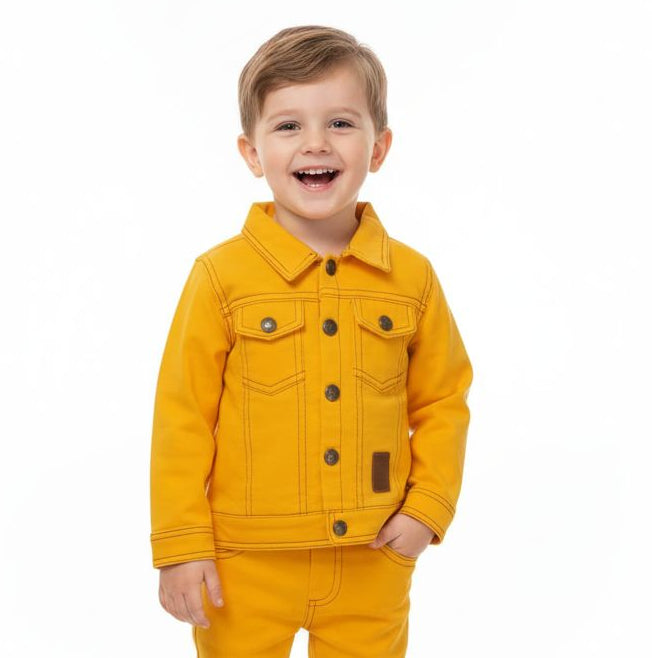 LYCRA KNITED DENIM MUSTURD A/W  JACKET